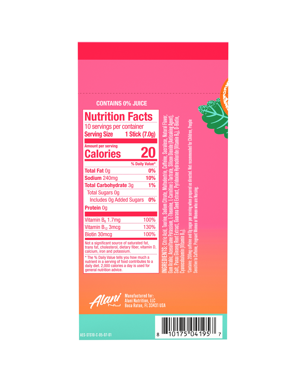 Energy Sticks - Strawberry Sunrise (PT0V)